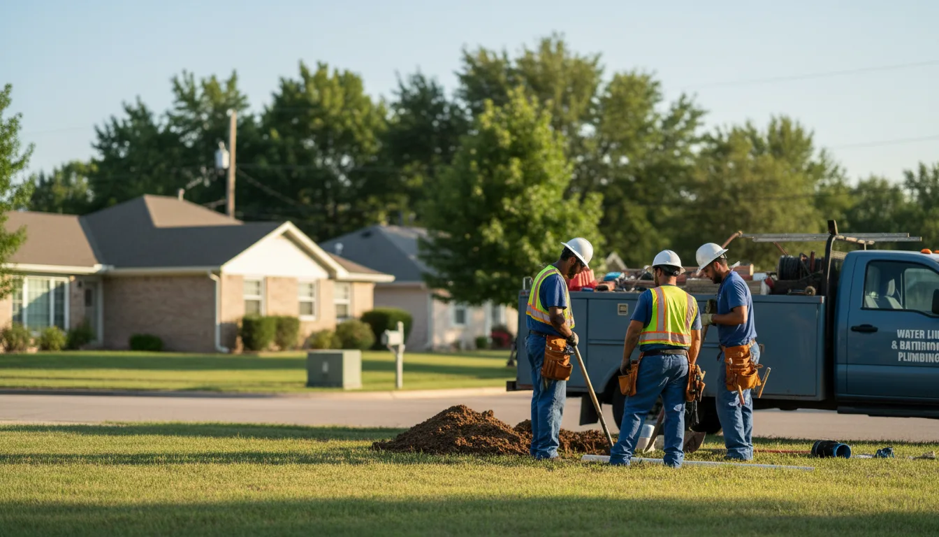 Residential water line and bathroom plumbing service in Massena, NY